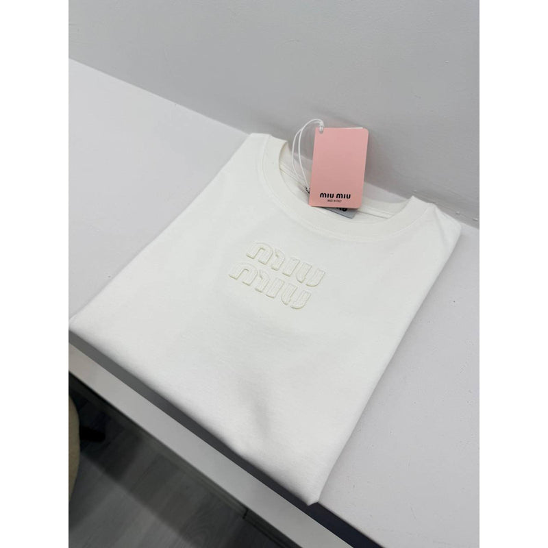 White Cotton Women T-shirt