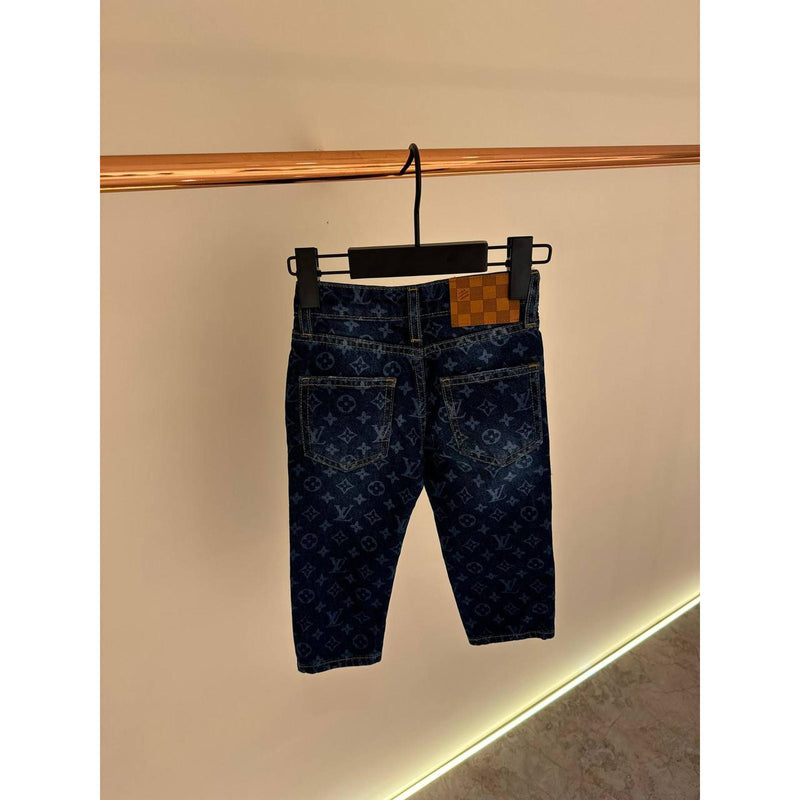Dark Blue Monogram Kids Jeans