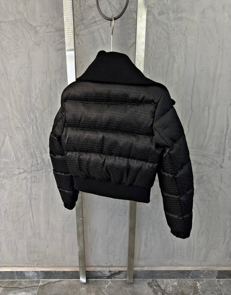 Black Women Short Puffer Jacket