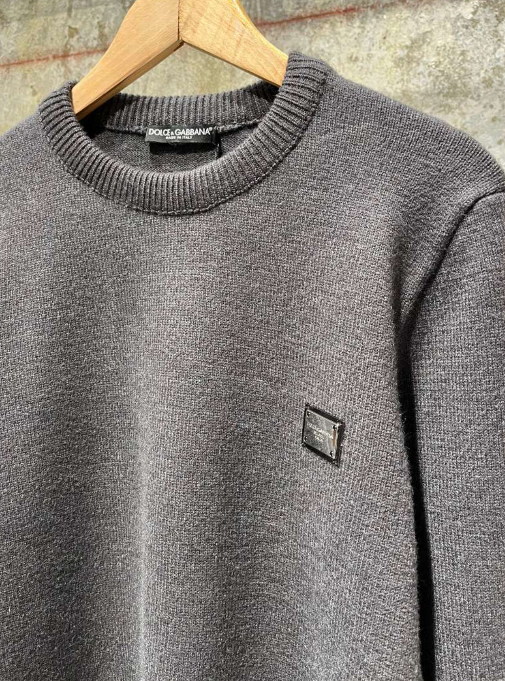 Grey Knitted Wool Sweater