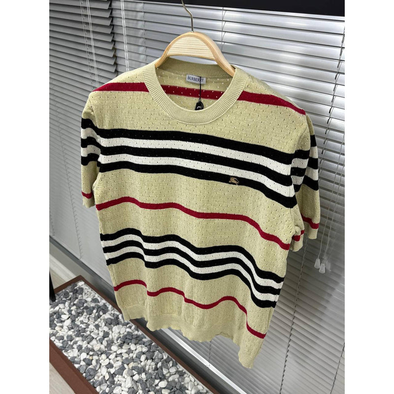 Beige Checkered Oversized T-Shirt
