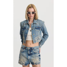 Women Premium Denim Jacket with Logos