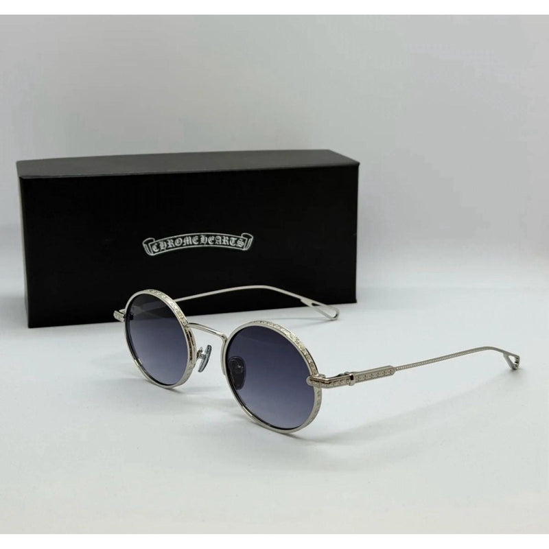 Blue Sunglasses with Silver Frames