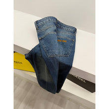 Blue Women’s Jeans with Orange Logo