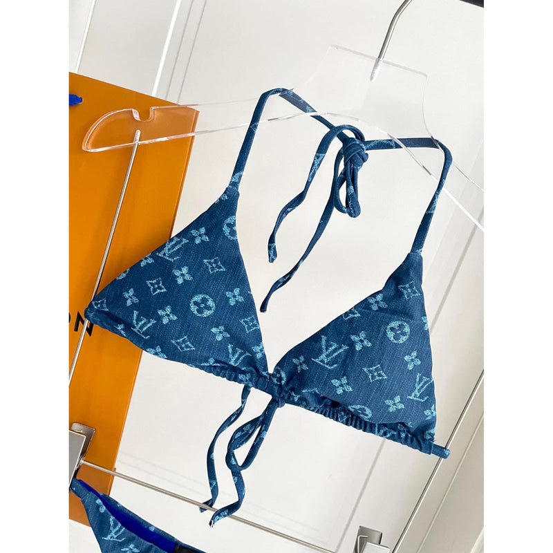 Blue Monogram Women Swimwear 2 Pieces