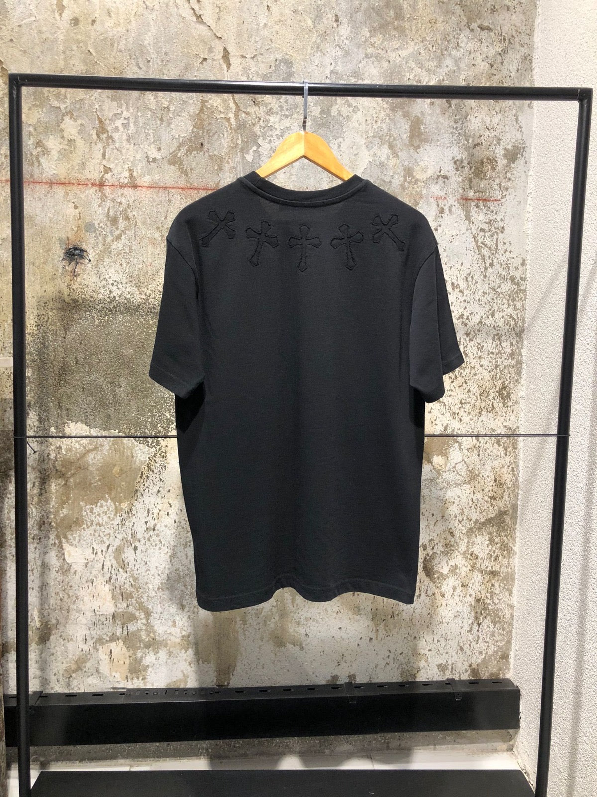 Black & White Oversized T-shirt with Metal Cross
