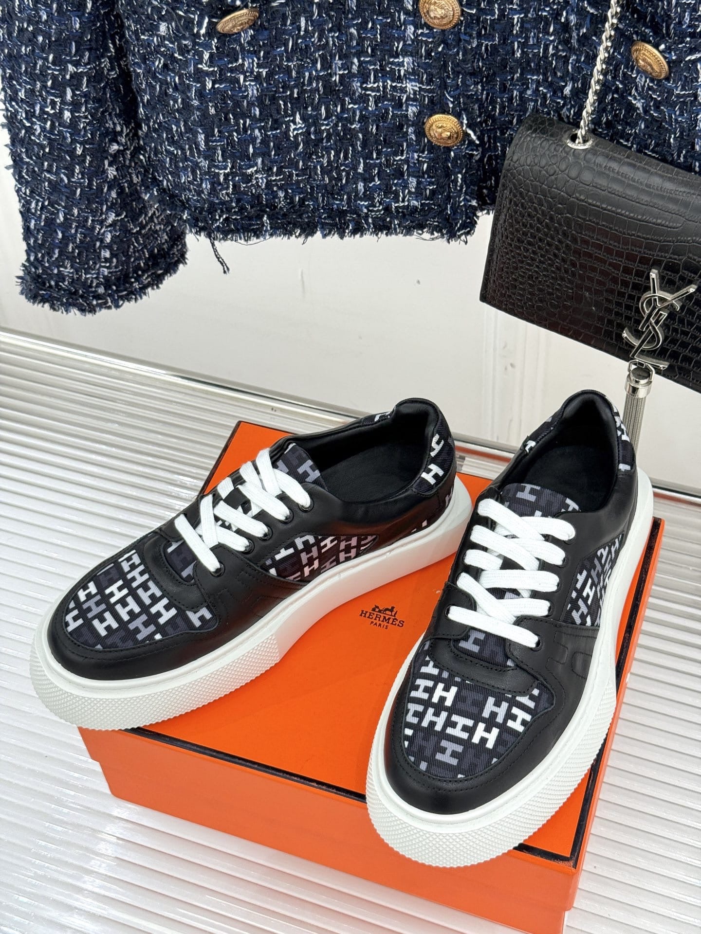 Black Monogram Sneakers
