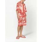 Red Floral Satin Summer Set