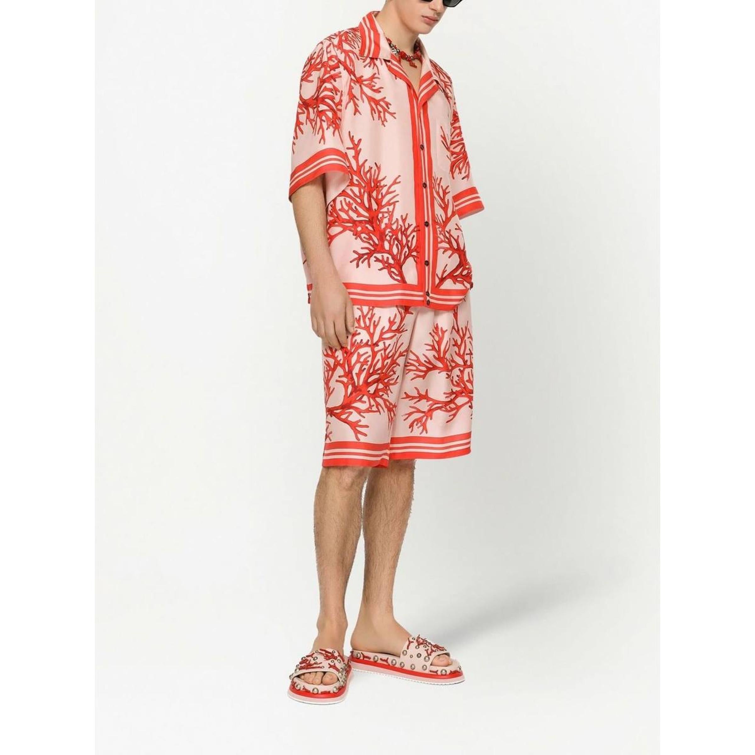 Red Floral Satin Summer Set
