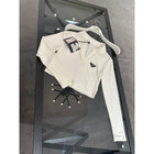 White Cotton Women Long Sleeve Crop