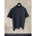 Black Oversized T-Shirt with Small Red Logo