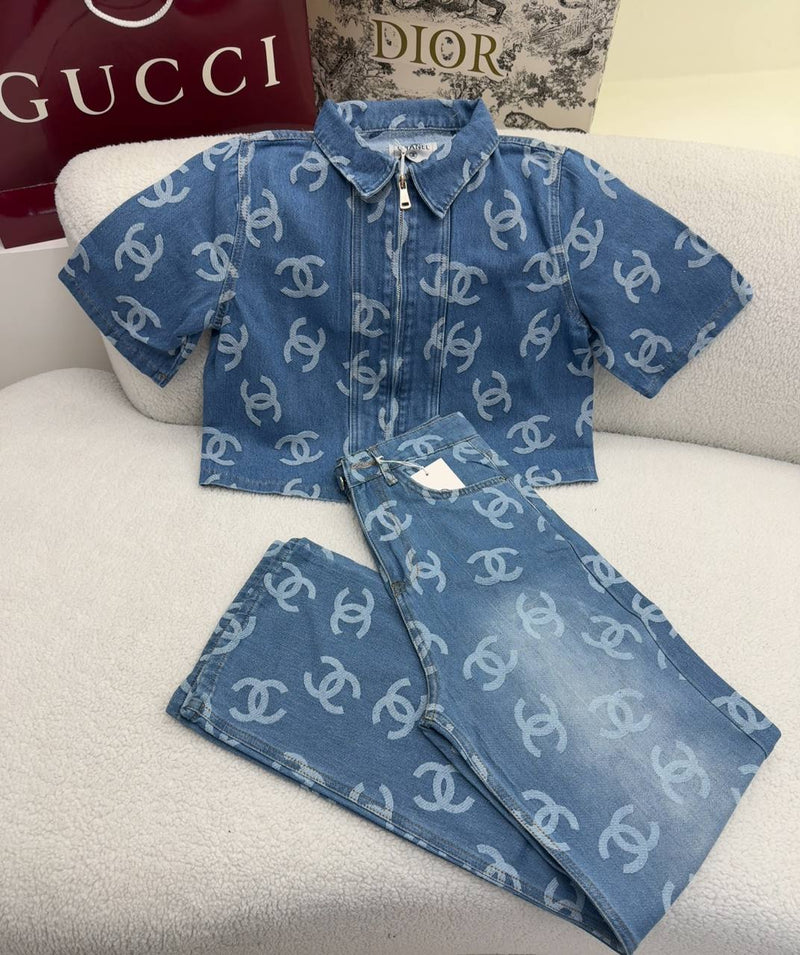 Blue Women Denim Set