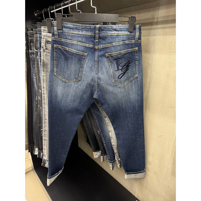 Blue Jeans with Embroidered Back Logo