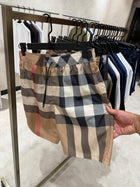 Beige Striped Swimwear