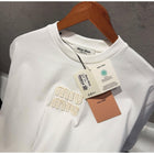White Oversized T-Shirt with Embroidered Logo