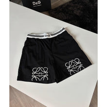 Black Women Set with Embroidered Logos - Vest and Shorts