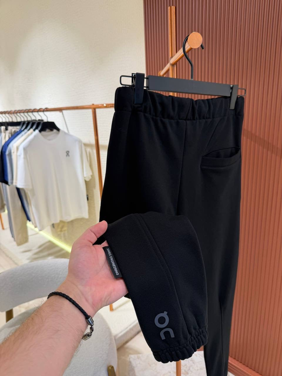 Black Cotton Trackpants
