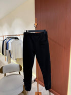 Black Cotton Trackpants